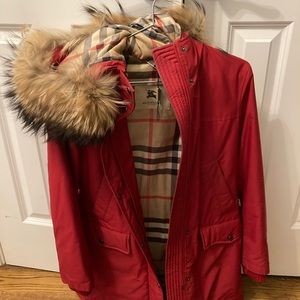 Burberry coat with fur